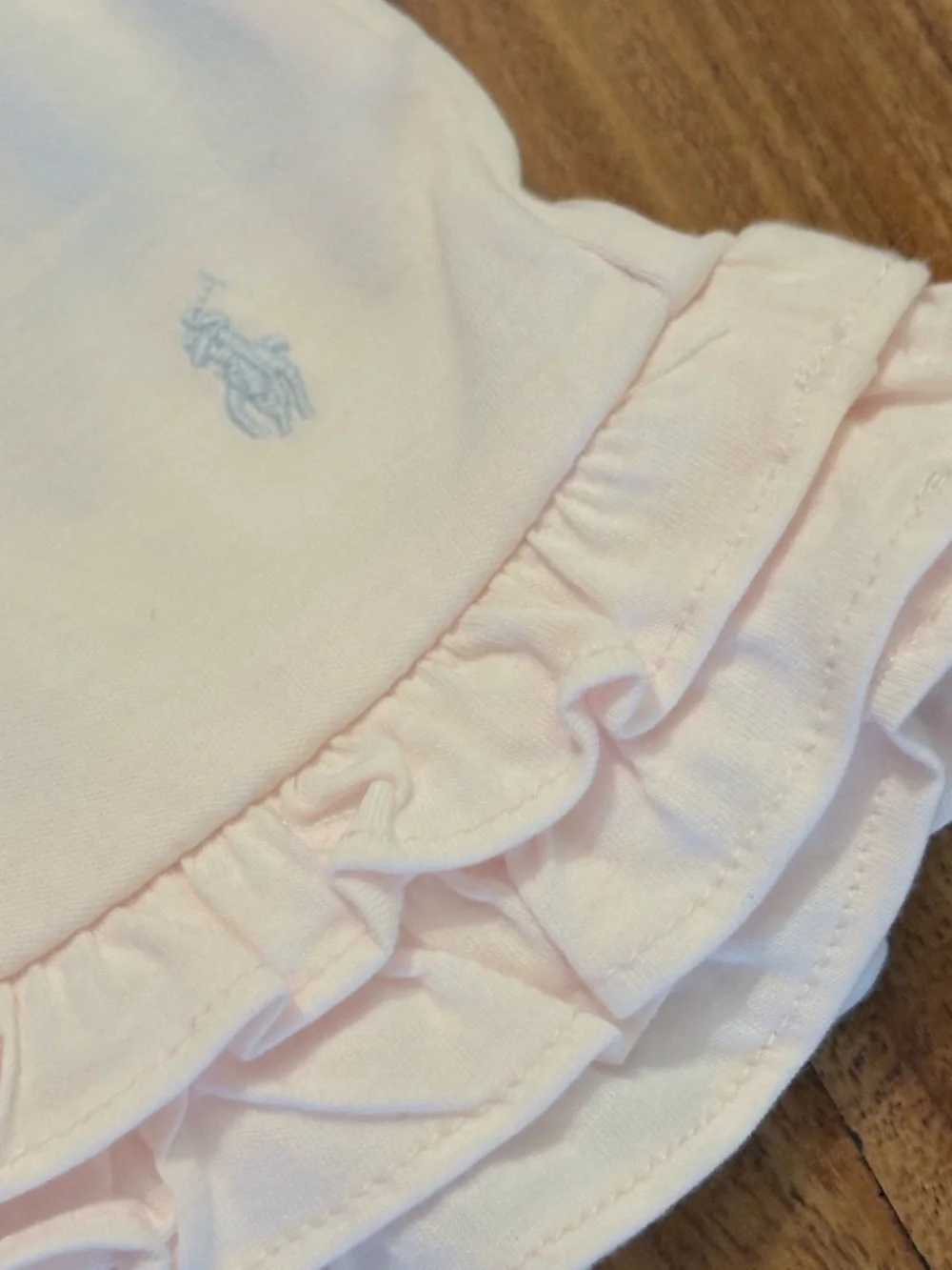 NWT Ralph Lauren Polo Baby Girl Pale Pink Cotton Logo Dress Set 2 Piece 3 Months